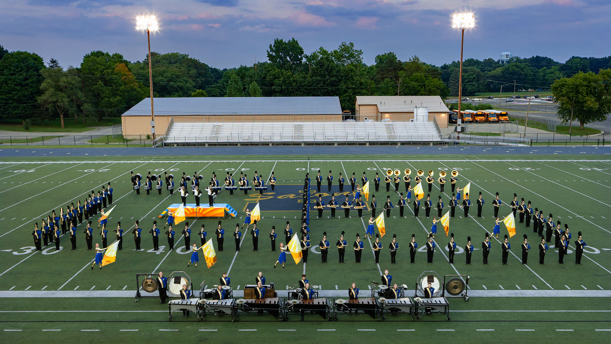 Image of the Hastings Marching band from 2025